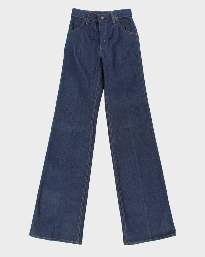 DSWT Vintage 1970s Levi's Raw Denim Women's High Waisted Flared Bell Bottom Jeans - W26 L35