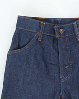 DSWT Vintage 1970s Levi's Raw Denim Women's High Waisted Flared Bell Bottom Jeans - W26 L35