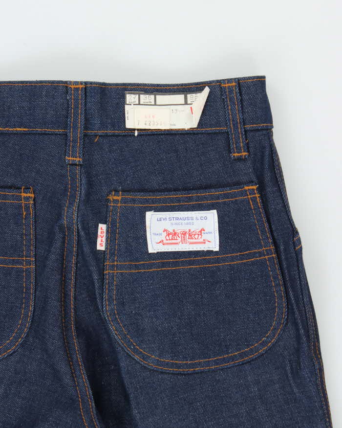 DSWT Vintage 1970s Levi's Raw Denim Women's High Waisted Flared Bell Bottom Jeans - W26 L35