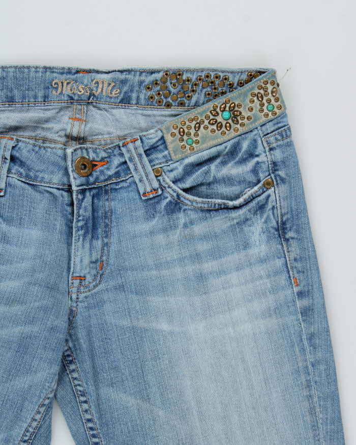 Vintage Y2K 00s Miss Me Women's Embellished Low Rise Flared Denim Jeans - W34 L32