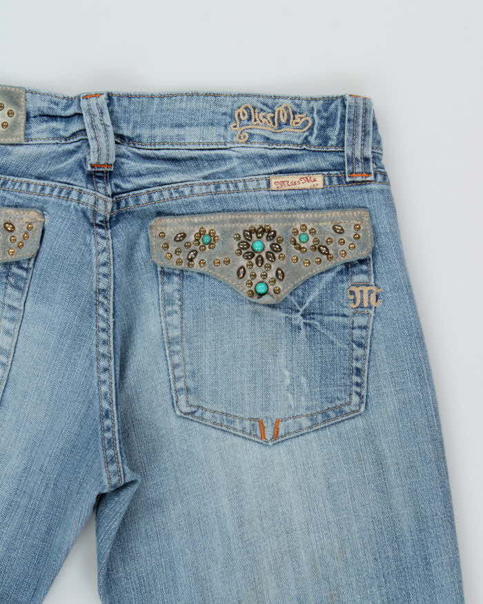 Vintage Y2K 00s Miss Me Women's Embellished Low Rise Flared Denim Jeans - W34 L32