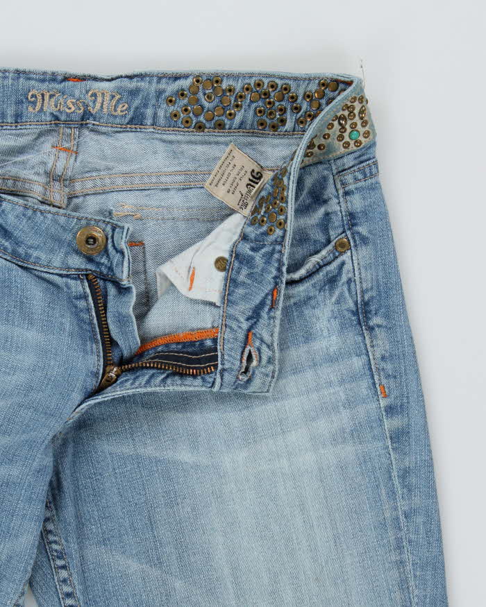 Vintage Y2K 00s Miss Me Women's Embellished Low Rise Flared Denim Jeans - W34 L32