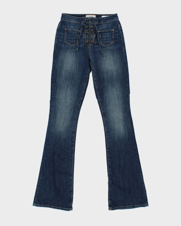 Vintage Guess '1981 Flare' Women's Lace Up Denim Jeans - W28 L36