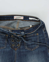 Vintage Guess '1981 Flare' Women's Lace Up Denim Jeans - W28 L36