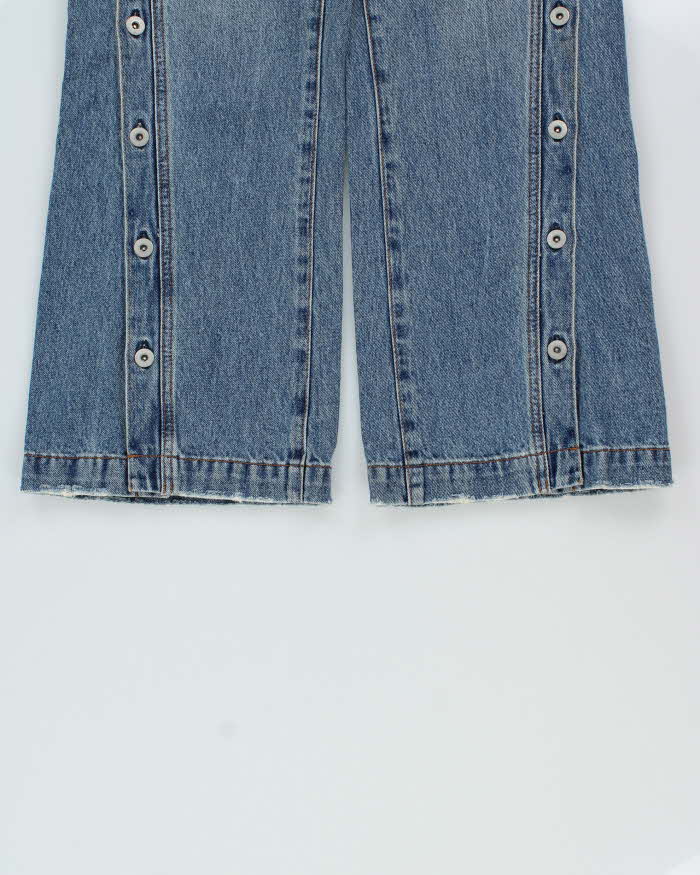 Vintage Moussy Women's Button Leg Wide Flared Japanese Denim Jeans - W27 L28