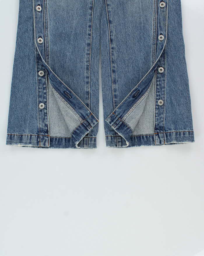 Vintage Moussy Women's Button Leg Wide Flared Japanese Denim Jeans - W27 L28