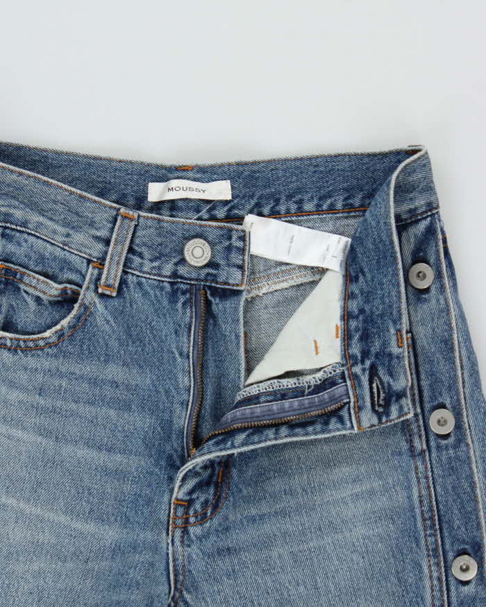 Vintage Moussy Women's Button Leg Wide Flared Japanese Denim Jeans - W27 L28