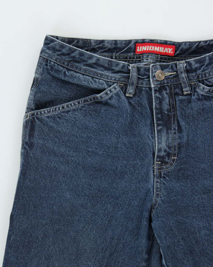 Vintage 1990s Union Bay Flap Pocket Flared Denim Women's Carpenter Jeans - W28 L32