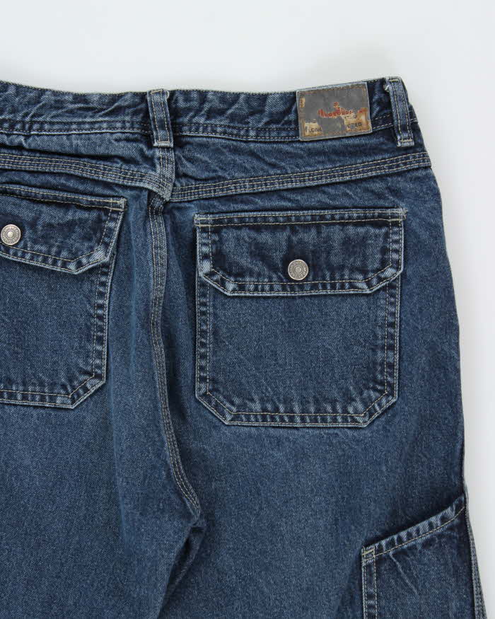 Vintage 1990s Union Bay Flap Pocket Flared Denim Women's Carpenter Jeans - W28 L32