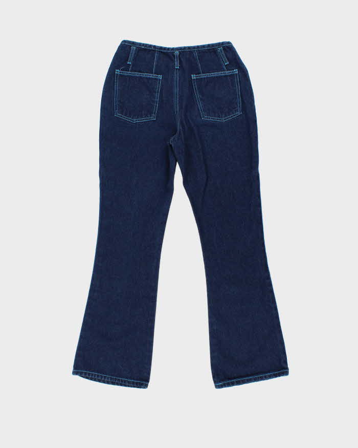 Vintage 1990s No Boundaries Contrast Stitch Women's Flared Denim Jeans - W26 L29