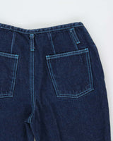 Vintage 1990s No Boundaries Contrast Stitch Women's Flared Denim Jeans - W26 L29