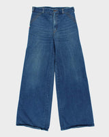 Vintage 1970s Le Culottier Women's Wide Leg Bell Bottom Flared Denim Jeans - W34 L36