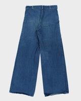 Vintage 1970s Le Culottier Women's Wide Leg Bell Bottom Flared Denim Jeans - W34 L36
