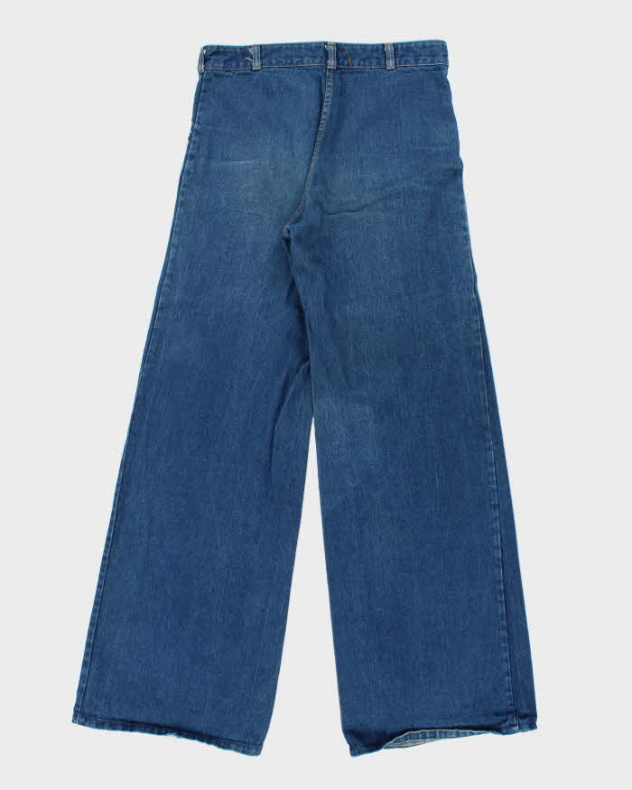 Vintage 1970s Le Culottier Women's Wide Leg Bell Bottom Flared Denim Jeans - W34 L36