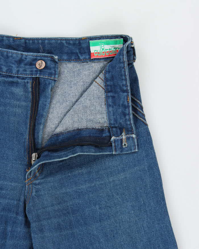 Vintage 1970s Le Culottier Women's Wide Leg Bell Bottom Flared Denim Jeans - W34 L36