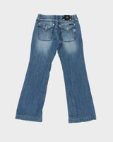 Vintage Y2K 00s Miss Me Crystal Embellished Low Rise Wide Flared Women's Jeans - W30 L30