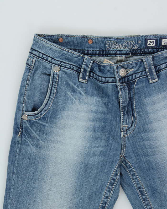 Vintage Y2K 00s Miss Me Crystal Embellished Low Rise Wide Flared Women's Jeans - W30 L30