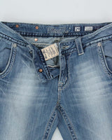Vintage Y2K 00s Miss Me Crystal Embellished Low Rise Wide Flared Women's Jeans - W30 L30