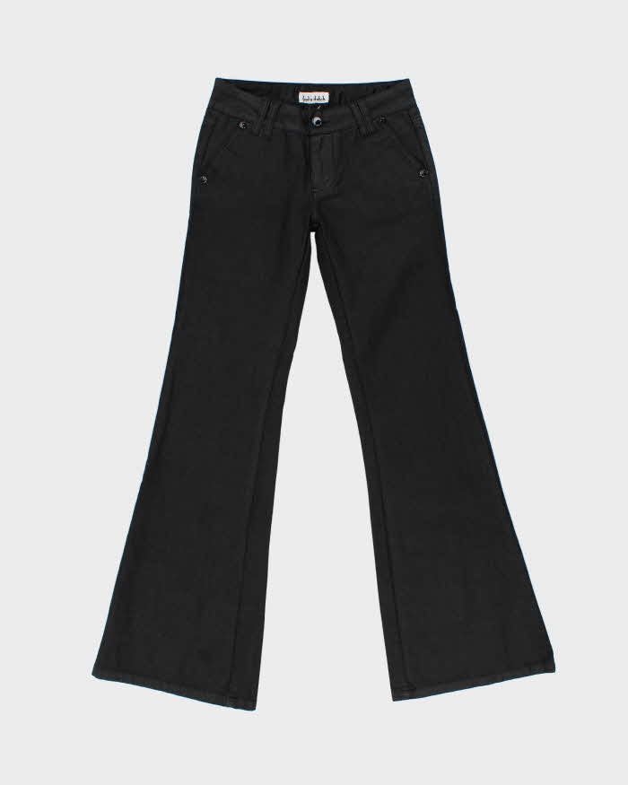 Vintage Y2K 00s Lady Dutch Women's Mid Rise Coated Denim Flared Jeans - W26 L32