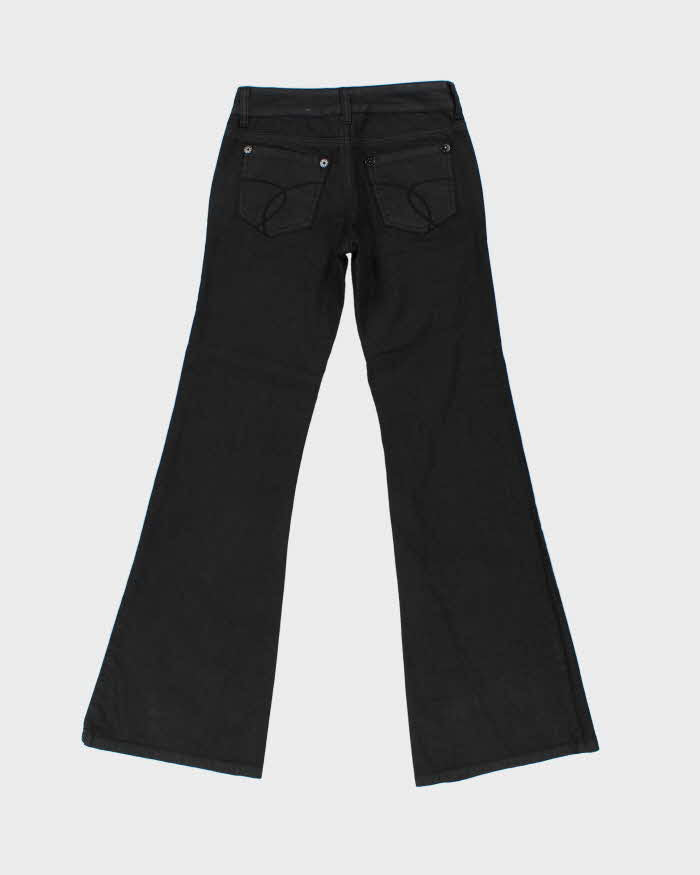 Vintage Y2K 00s Lady Dutch Women's Mid Rise Coated Denim Flared Jeans - W26 L32