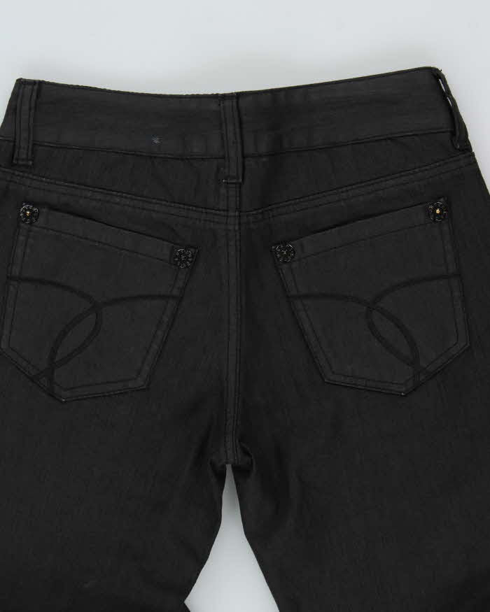 Vintage Y2K 00s Lady Dutch Women's Mid Rise Coated Denim Flared Jeans - W26 L32