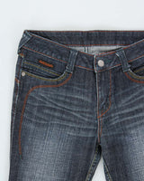 Vintage Y2k 00s Contrast Stitch Bootcut Jeans - W26 L28