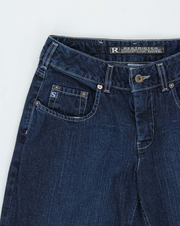 Vintage Silver Wide Flare Leg Jeans - W27 L31