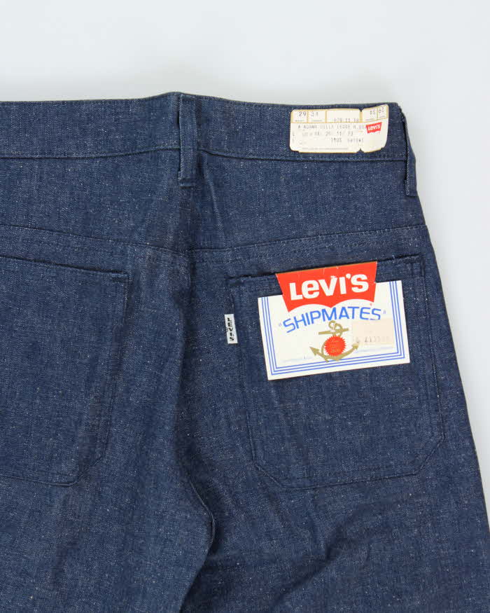 DSWT Vintage 1973 Levi's Shipmates Big E Raw Denim Women's High Waisted Flared Bell Bottom Jeans - W28 L35