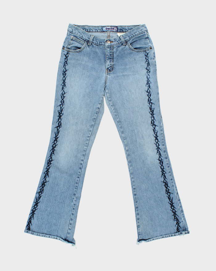 Vintage 1990s Liquid Barbed Wire Flare Jeans - W32 L32
