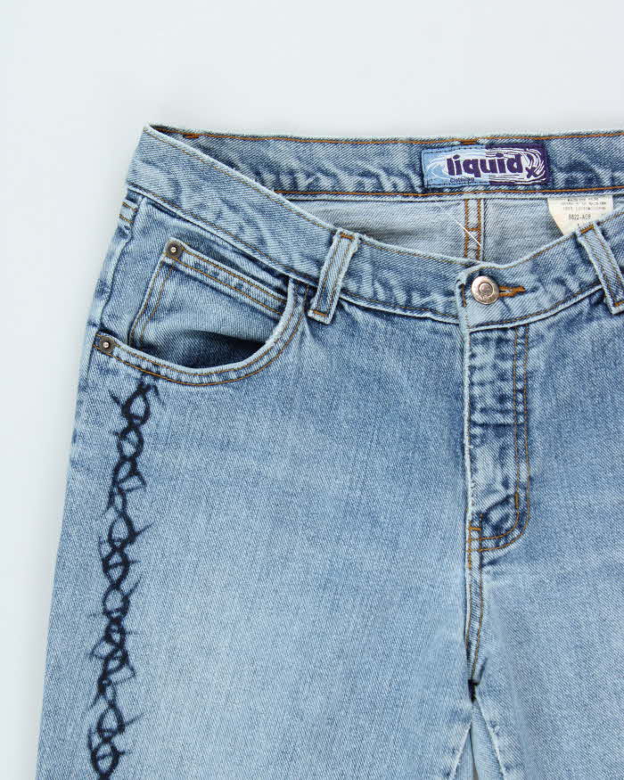 Vintage 1990s Liquid Barbed Wire Flare Jeans - W32 L32