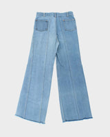 Vintage 1970s Tyme By Aero Women's Frayed Flared Bell Bottom Denim Jeans - W28 L30