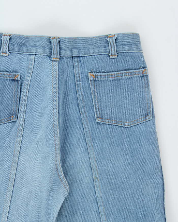 Vintage 1970s Tyme By Aero Women's Frayed Flared Bell Bottom Denim Jeans - W28 L30