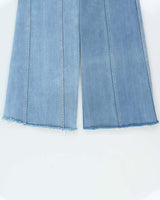 Vintage 1970s Tyme By Aero Women's Frayed Flared Bell Bottom Denim Jeans - W28 L30