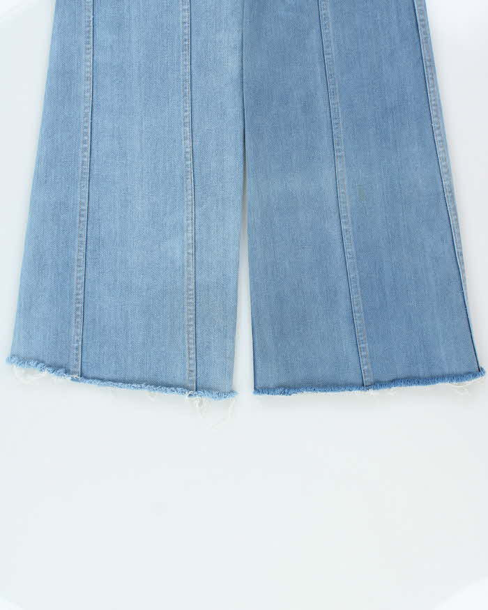 Vintage 1970s Tyme By Aero Women's Frayed Flared Bell Bottom Denim Jeans - W28 L30