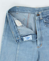 Vintage 1970s Tyme By Aero Women's Frayed Flared Bell Bottom Denim Jeans - W28 L30