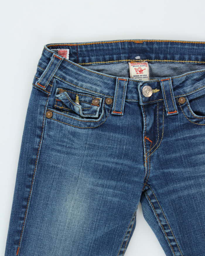 Vintage Y2K 00s True Religion Women's 'Becky' Flap Low Rise Bootcut Denim Jeans - W28 L30