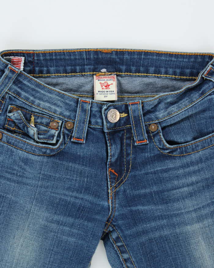 Vintage Y2K 00s True Religion Women's 'Becky' Flap Low Rise Bootcut Denim Jeans - W28 L30