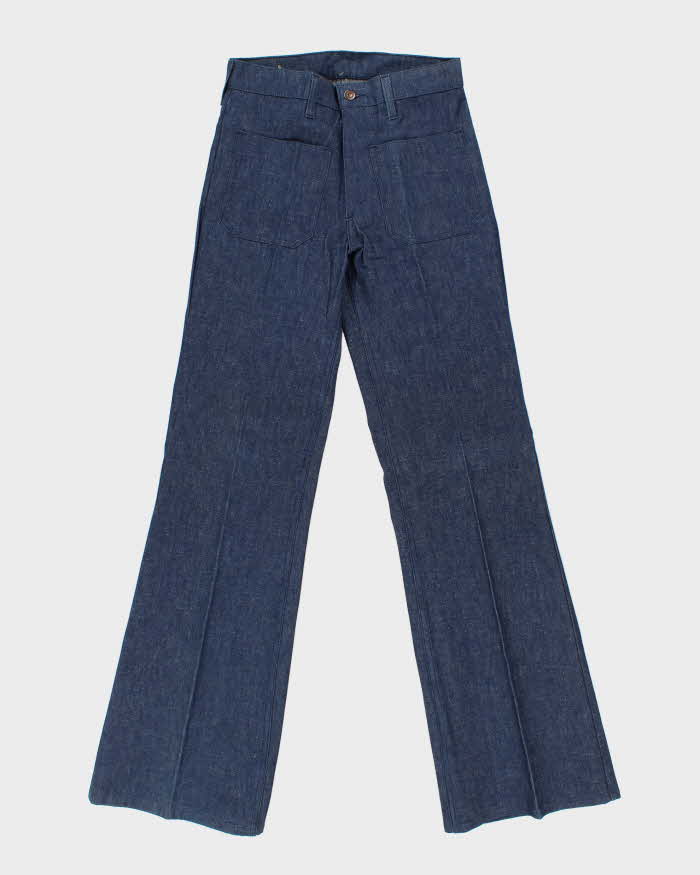 DSWT Vintage 1970s Levi's Shipmates Big E Raw Denim Women's High Waisted Flared Bell Bottom Jeans - W28 L35
