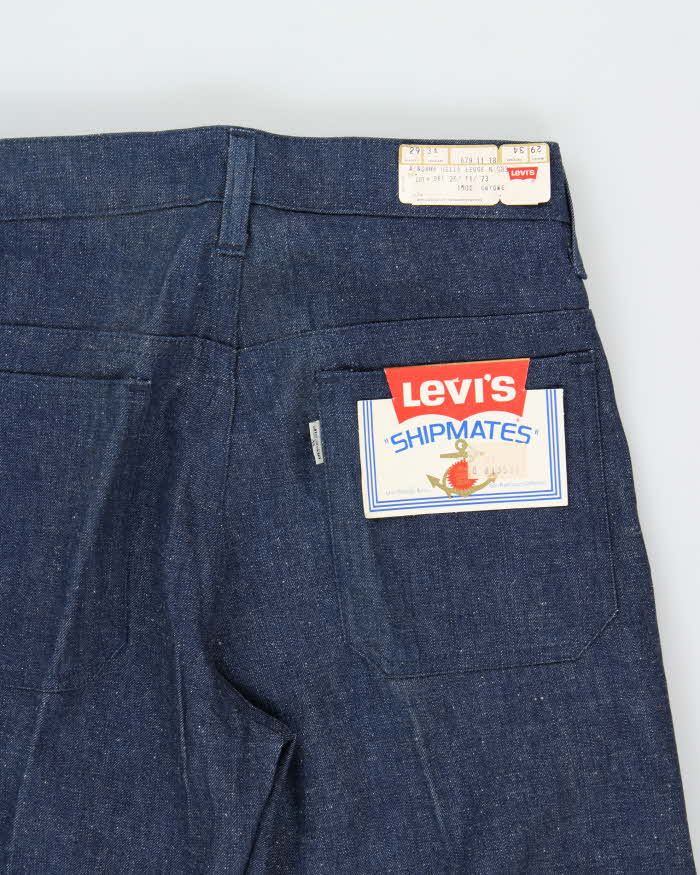 DSWT Vintage 1970s Levi's Shipmates Big E Raw Denim Women's High Waisted Flared Bell Bottom Jeans - W28 L35