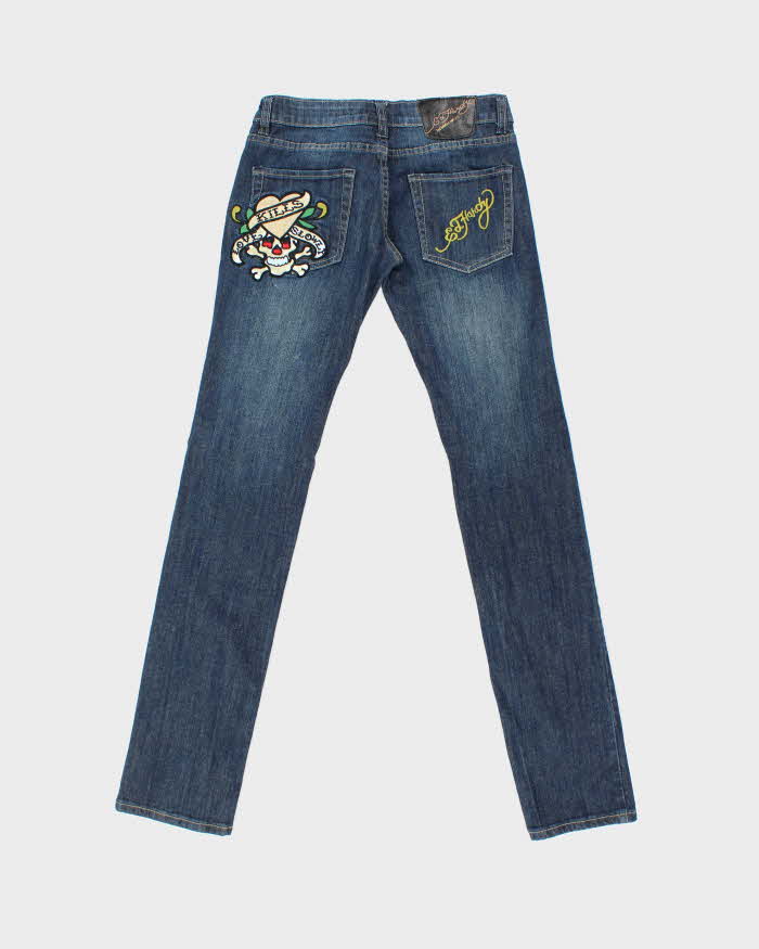 Vintage Y2k 00s Ed Hardy Embroidered Skinny Jeans - W27 L32