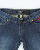 Vintage Y2k 00s Ed Hardy Embroidered Skinny Jeans - W27 L32