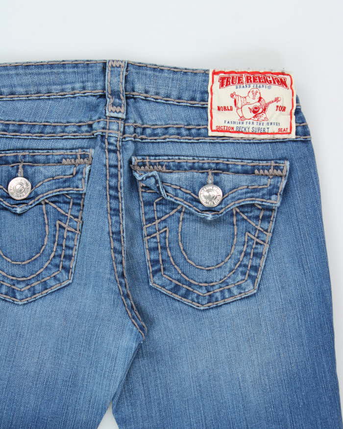 Vintage Y2K 00s True Religion Becky Super T Made In USA Women's Low Rise Flap Pocket Bootcut Jeans - W29 L30