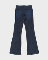 Vintage Y2K 00s Anne.X Women's Made In USA Raw Indigo Denim Lace Up Slim Flared Jeans - W28 L33