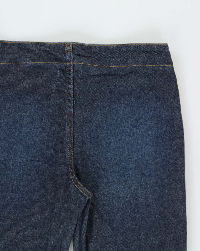 Vintage Y2K 00s Anne.X Women's Made In USA Raw Indigo Denim Lace Up Slim Flared Jeans - W28 L33