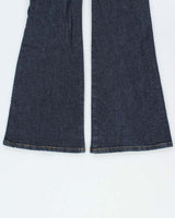 Vintage Y2K 00s Anne.X Women's Made In USA Raw Indigo Denim Lace Up Slim Flared Jeans - W28 L33