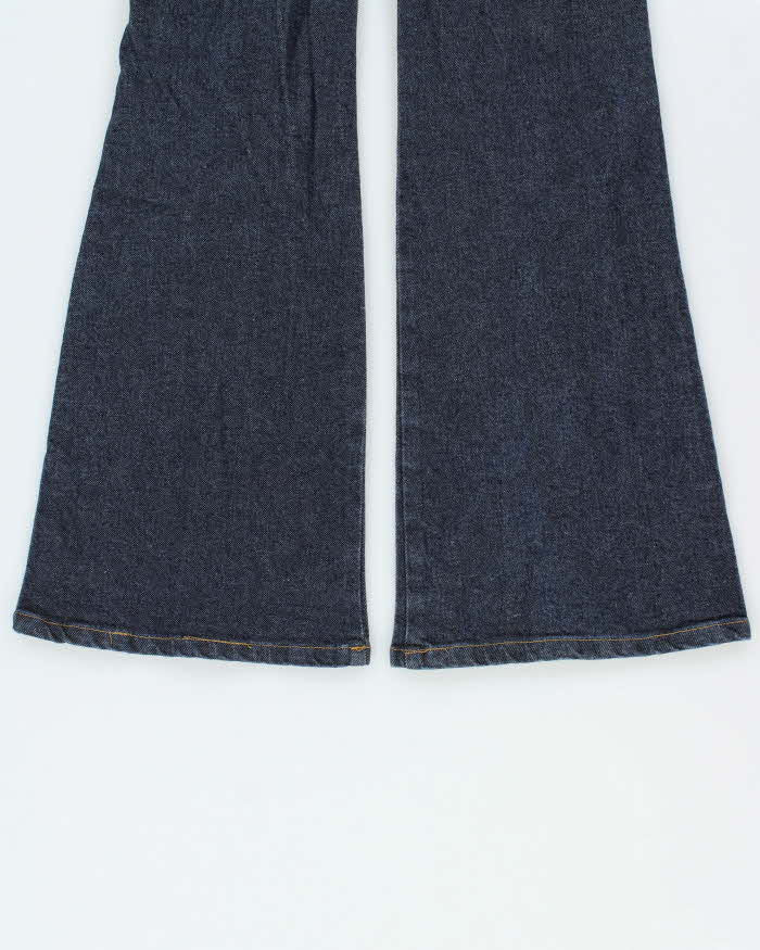 Vintage Y2K 00s Anne.X Women's Made In USA Raw Indigo Denim Lace Up Slim Flared Jeans - W28 L33