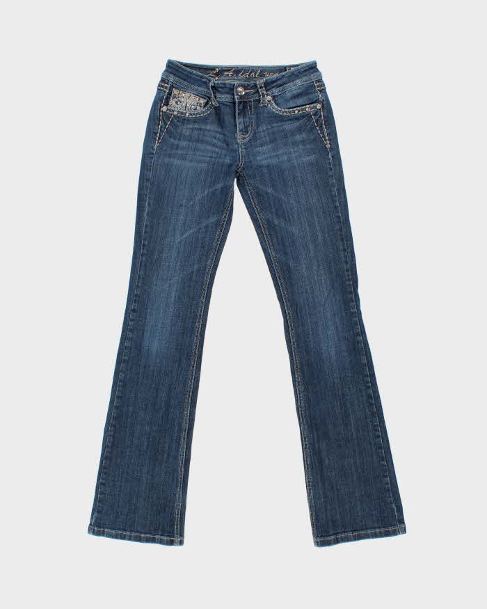 Vintage Y2k 00s LA Idol Rhinestone Bootcut Jeans - W29 L34