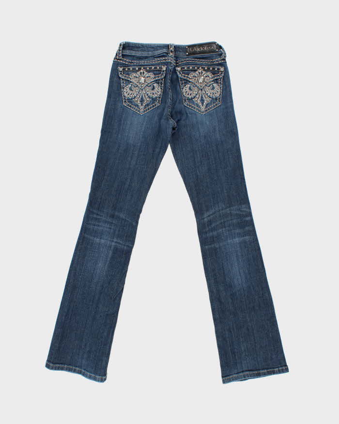 Vintage Y2k 00s LA Idol Rhinestone Bootcut Jeans - W29 L34