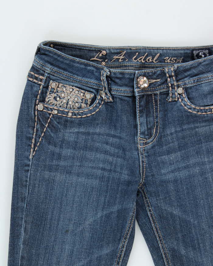 Vintage Y2k 00s LA Idol Rhinestone Bootcut Jeans - W29 L34