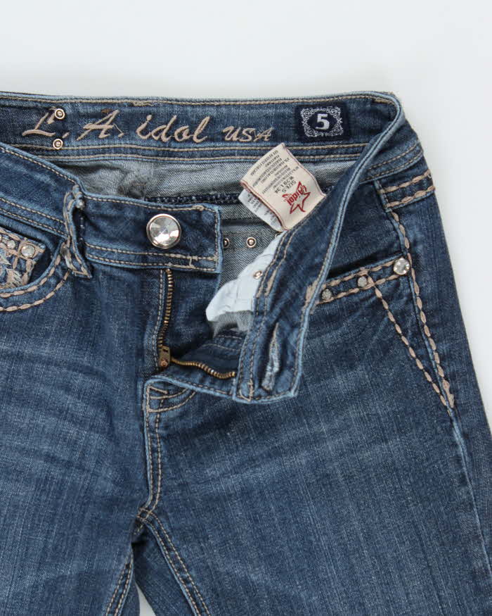 Vintage Y2k 00s LA Idol Rhinestone Bootcut Jeans - W29 L34